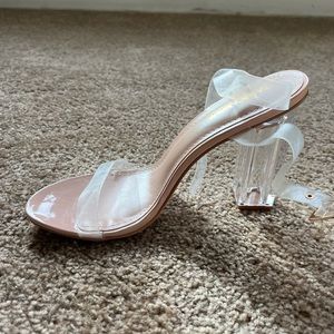 NWT Clear Nude Trendy  Fashion Nova heels